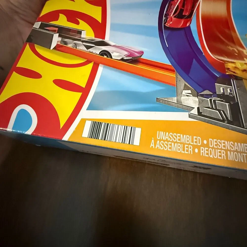 Hot Wheels Let's Race Energy Track Double Loop Stunt Set NWT GND92